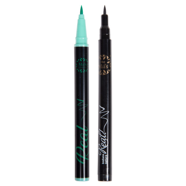 Delineador Duo Real Plumon Negro y Verde Miis Cosmetics